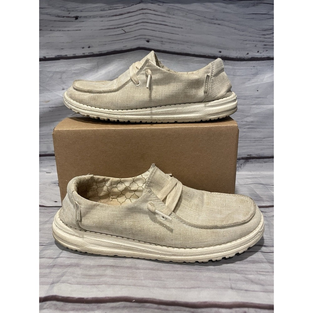 Hey Dude Shoes Womens 8 Wendy Loafer Original  Sparkling Gold